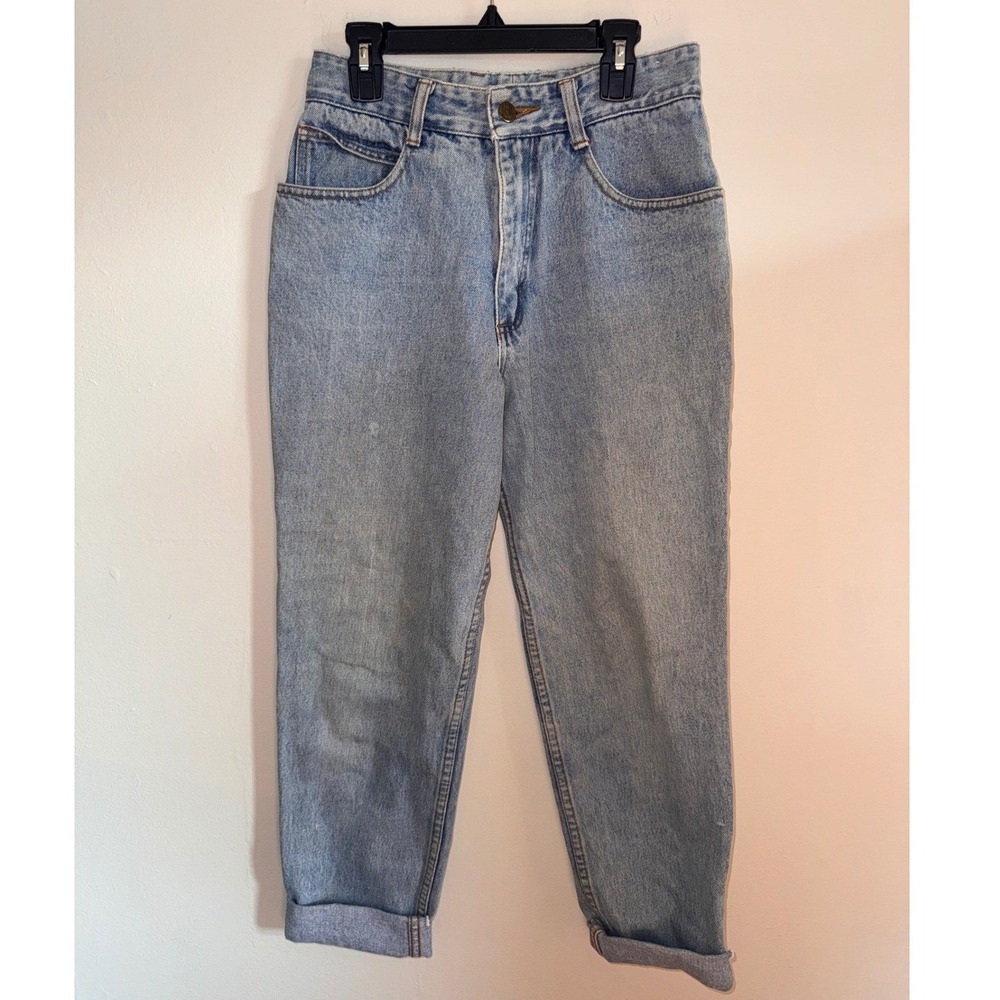 Vintage Gasoline High Waisted Mom Jeans Light Wash Tapered Leg Denim Size 9